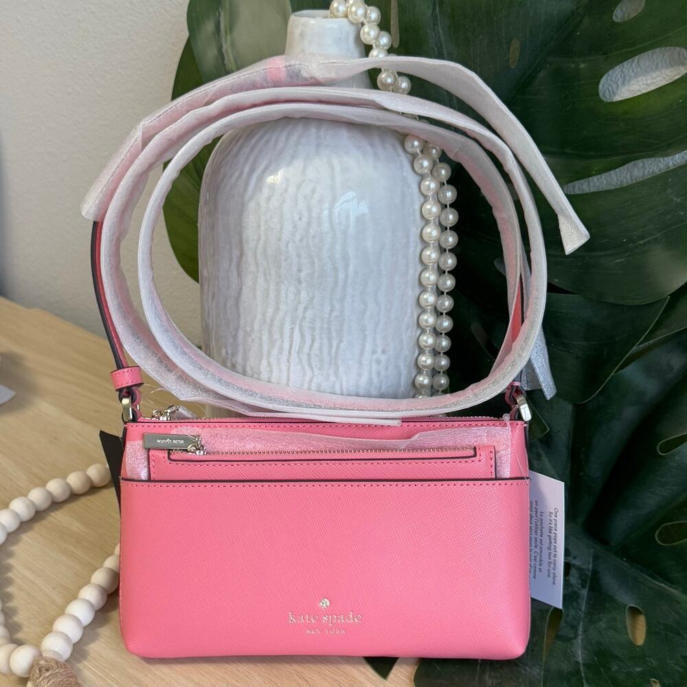 NWT - Kate Spade Sadie Crossbody Set Purse & Wristlet Peach Nectar - Picture 5 of 8